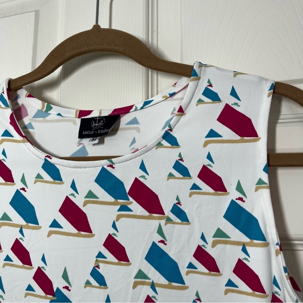 SAILOR SAILOR Preppy Sailboat Sleeveless Dress Size Medium